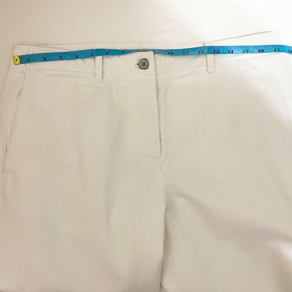 Nili Lotan Size 12 White Wide Leg Striped Cotton Jeans - Picture 6 of 7